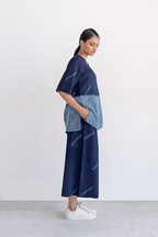 Indigo Slant line Co-ord