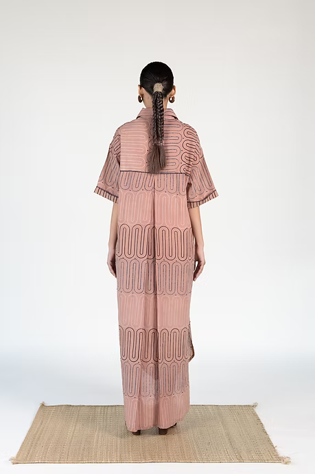 WAVES OUTLINE SHIRT DRESS