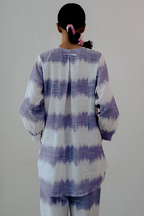 Purple ikat tunic and pants set