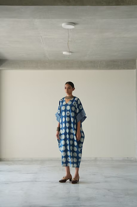 INDIGO MOON COWL DRESS