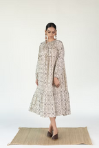 LOTUS NECK GATHER DRESS