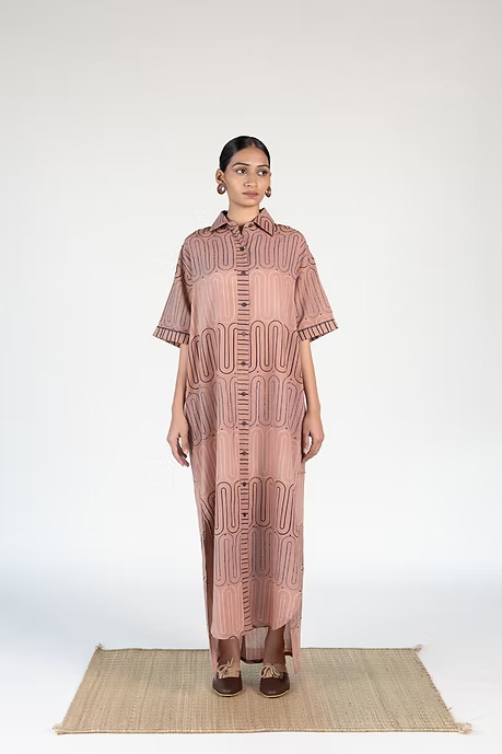 WAVES OUTLINE SHIRT DRESS