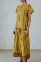 Mustard kimono top and culotte set