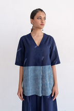 Indigo Slant line Co-ord