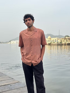 WAVES OUTLINE MEN’S NOTCH COLLAR SHIRT