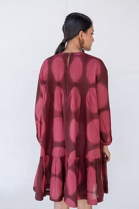 Maroon Circles Dress