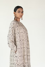 LOTUS NECK GATHER DRESS