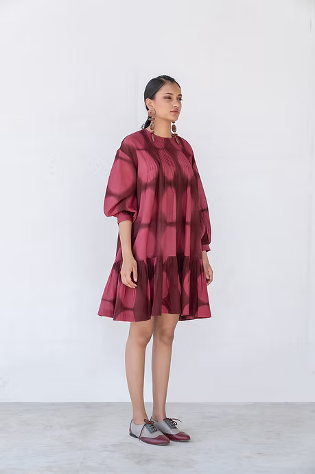 Maroon Circles Dress