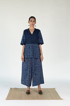 KALA COTTON INDIGO AERO STRIPE CULOTTE