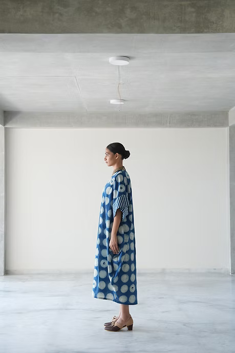 INDIGO MOON COWL DRESS