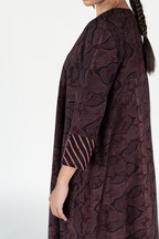 FLOW V NECK PANELLED LONG DRESS WITH PALAZZO PANTS