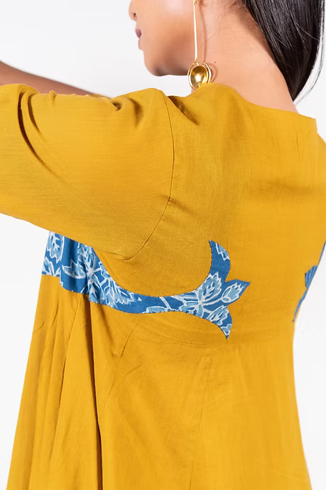 Bright Mustard Meen Panelled Dress