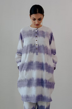 Purple ikat tunic and pants set