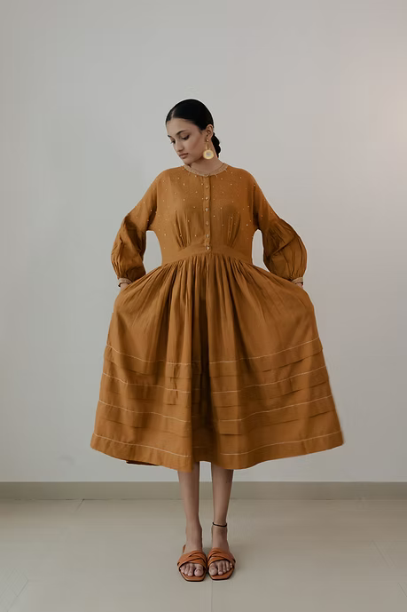 Ochre Kimono Dress
