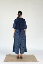 KALA COTTON INDIGO AERO STRIPE CULOTTE