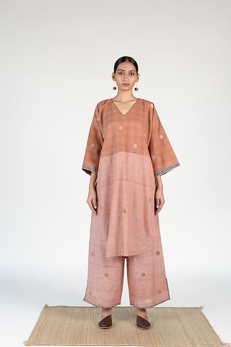 WOVEN OLD ROSE RAYA COORD SET