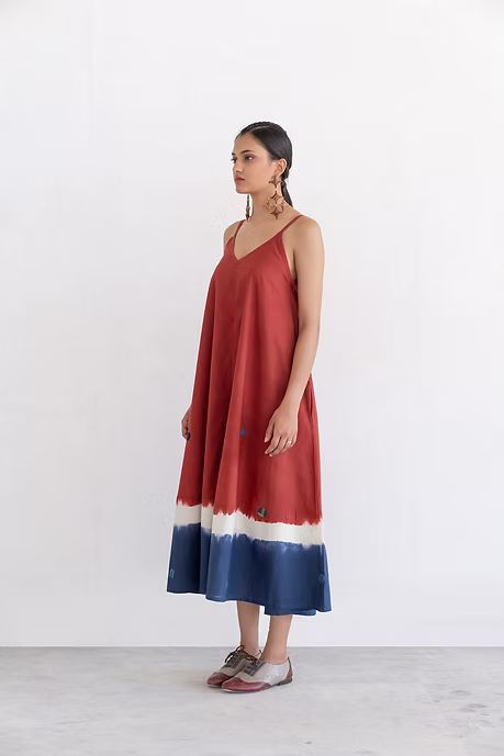 Maroon Indigo Slip Dress