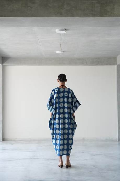 INDIGO MOON COWL DRESS