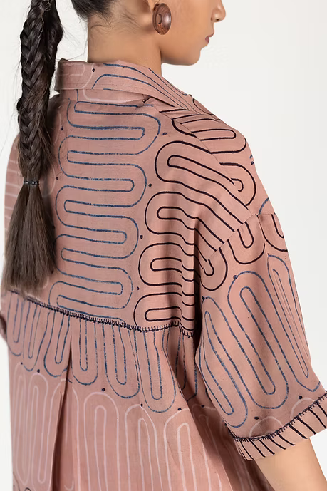 WAVES OUTLINE SHIRT DRESS