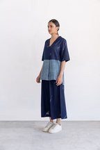 Indigo Slant line Co-ord